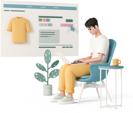 Image of a man using PAME in his laptop